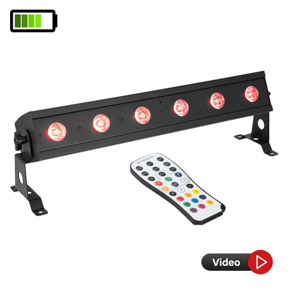 Rental Eurolite LED battery floor bar - RGBW in Mallorca