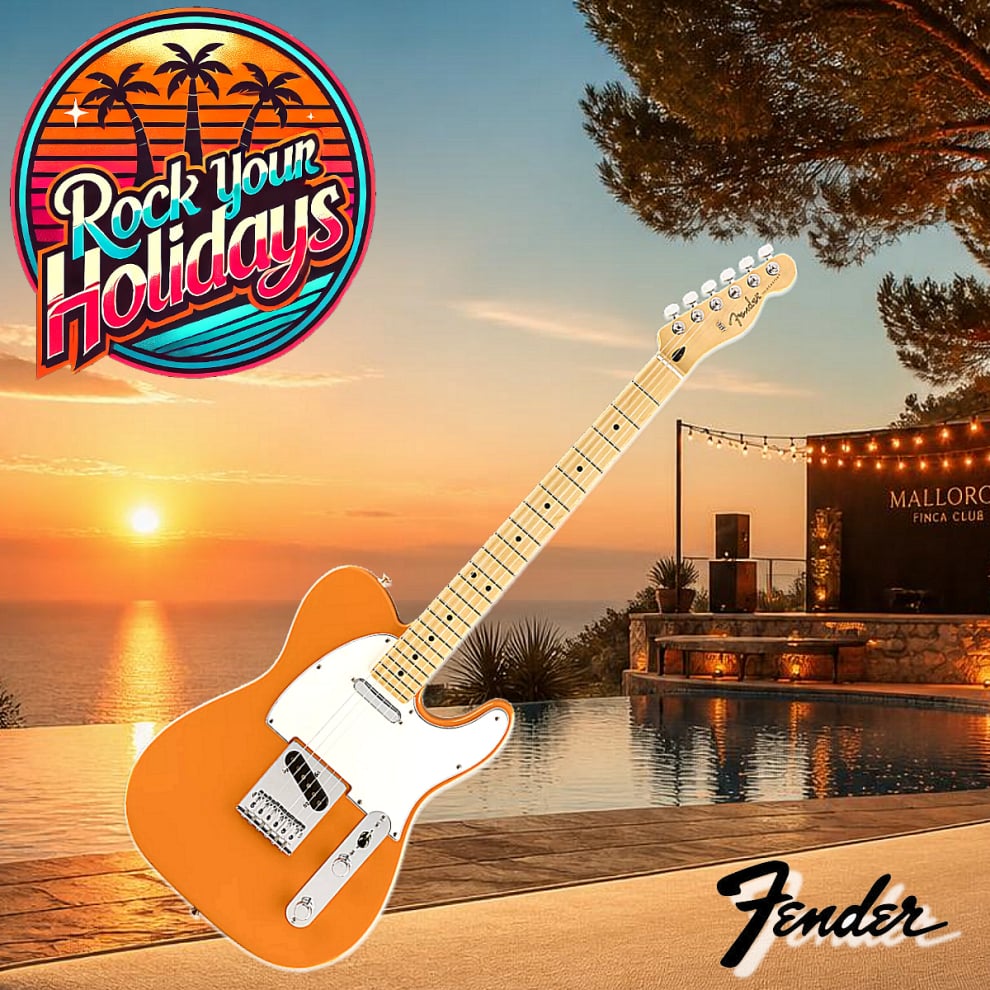 Vermietung von Fender Telecaster E-Gitarre und Zubehör für den Finca Urlaub auf Mallorca