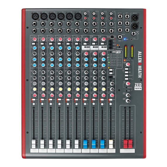 Hire Allen & Heath ZED-12 FX analog live mixing console for weddings, parties & events in Mallorca