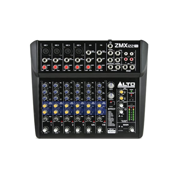 Hire Alto ZMX 122FX analog live mixing console for weddings, parties & events in Mallorca