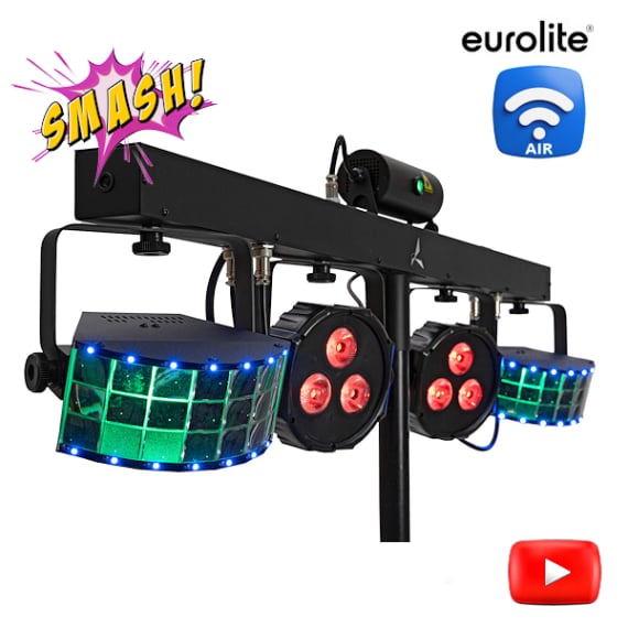 Rent Eurolite KLS multi effect LED lighting systems for parties, disco and events in Mallorca