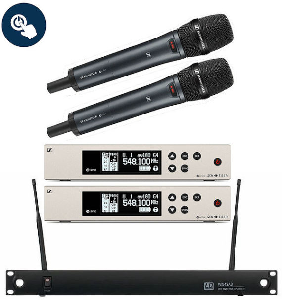 Rental of Sennheiser EW100 G4 wireless microphone system with handheld transmitter 935S in Mallorca
