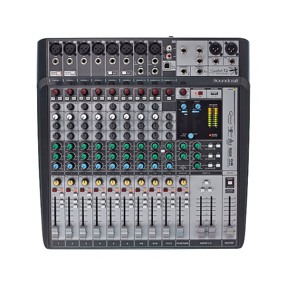 Hire Soundcraft Signature 12 analog live mixing console for weddings, parties & events in Mallorca